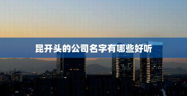 昆开头的公司名字有哪些好听