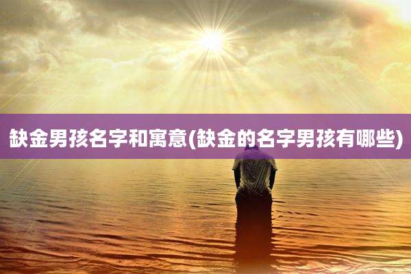 缺金男孩名字和寓意(缺金的名字男孩有哪些)