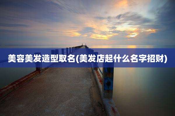 美容美发造型取名(美发店起什么名字招财)
