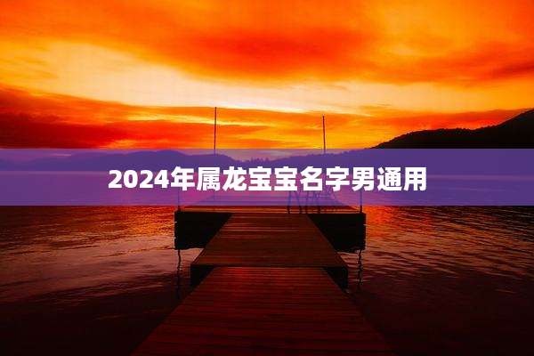 2024年属龙宝宝名字男通用