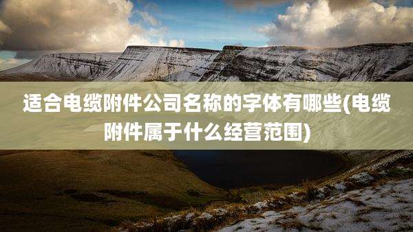 适合电缆附件公司名称的字体有哪些(电缆附件属于什么经营范围)