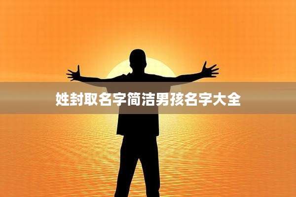 姓封取名字简洁男孩名字大全