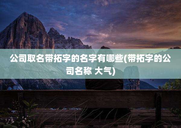 公司取名带拓字的名字有哪些(带拓字的公司名称 大气)
