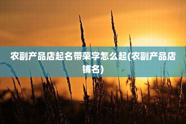 农副产品店起名带荣字怎么起(农副产品店铺名)