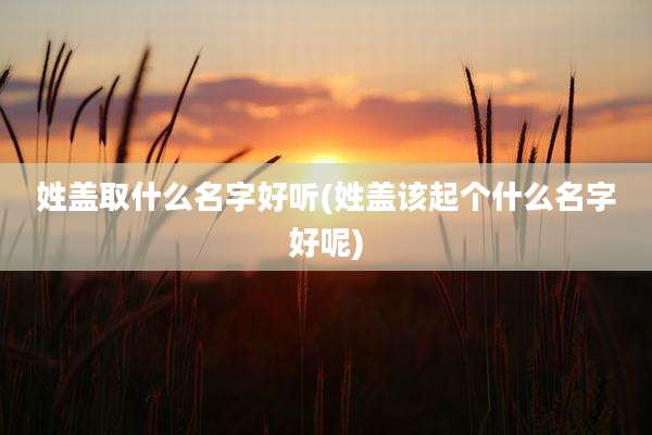 姓盖取什么名字好听(姓盖该起个什么名字好呢)