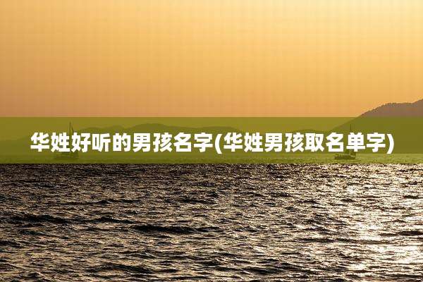 华姓好听的男孩名字(华姓男孩取名单字)