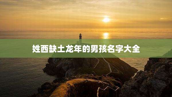 姓西缺土龙年的男孩名字大全
