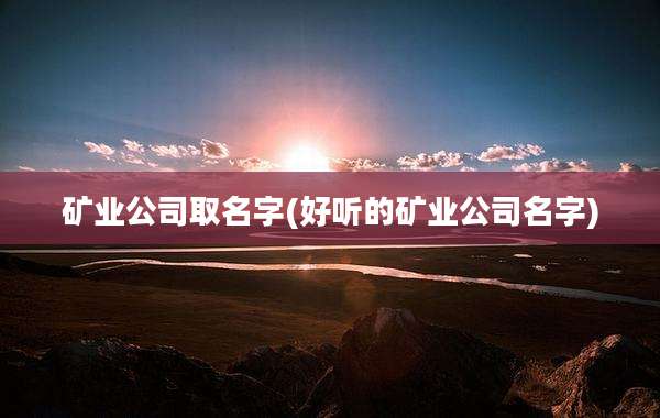 矿业公司取名字(好听的矿业公司名字)