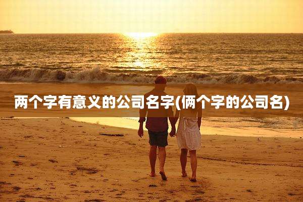 两个字有意义的公司名字(俩个字的公司名)