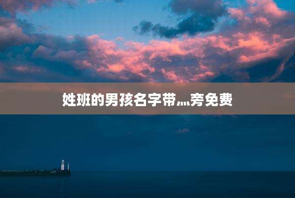 姓班的男孩名字带灬旁免费
