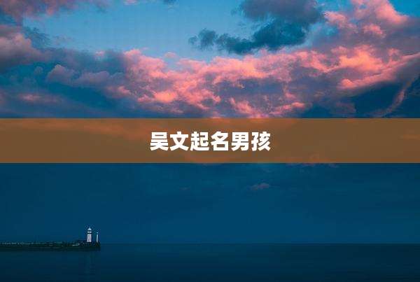 吴文起名男孩