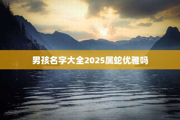 男孩名字大全2025属蛇优雅吗