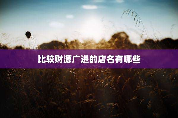 比较财源广进的店名有哪些
