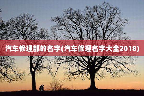 汽车修理部的名字(汽车修理名字大全2018)