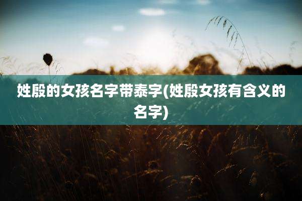 姓殷的女孩名字带泰字(姓殷女孩有含义的名字)
