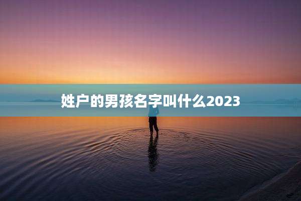 姓户的男孩名字叫什么2023