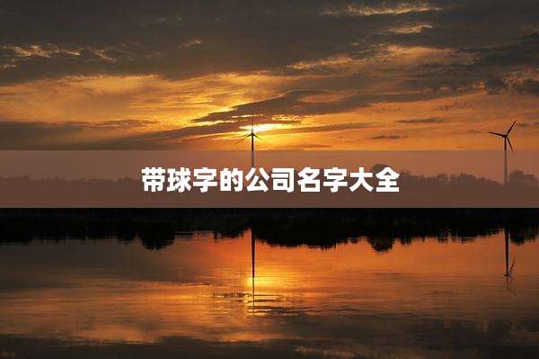 带球字的公司名字大全