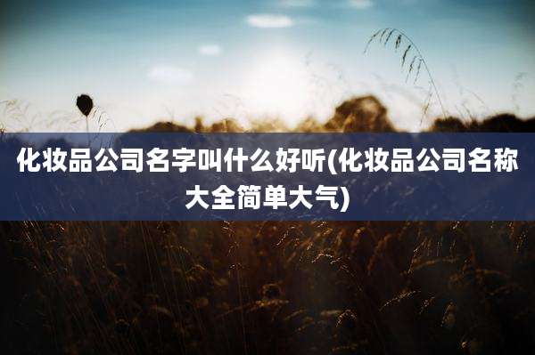 化妆品公司名字叫什么好听(化妆品公司名称大全简单大气)
