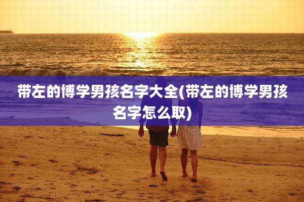带左的博学男孩名字大全(带左的博学男孩名字怎么取)