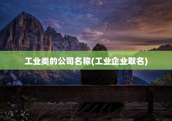 工业类的公司名称(工业企业取名)