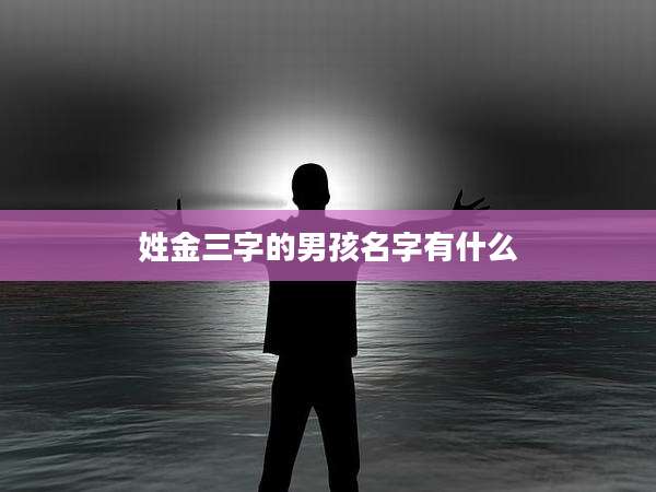 姓金三字的男孩名字有什么