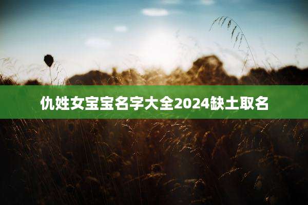 仇姓女宝宝名字大全2024缺土取名
