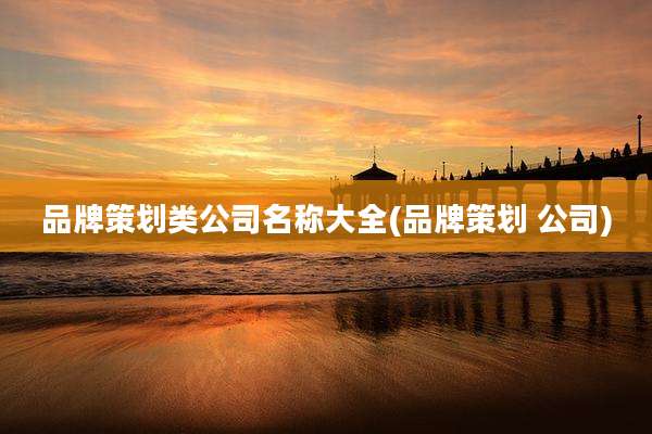 品牌策划类公司名称大全(品牌策划 公司)