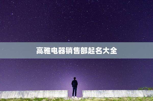 高雅电器销售部起名大全
