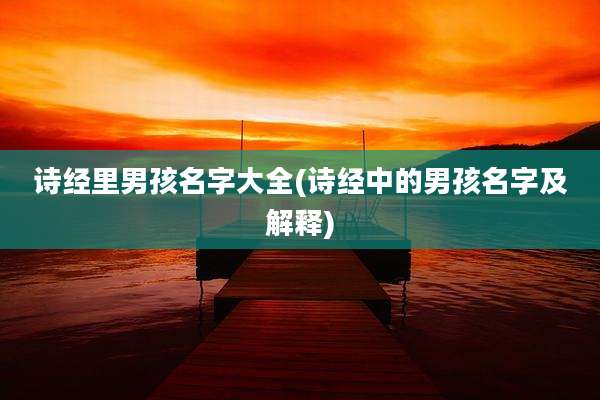 诗经里男孩名字大全(诗经中的男孩名字及解释)