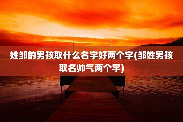 姓邹的男孩取什么名字好两个字(邹姓男孩取名帅气两个字)