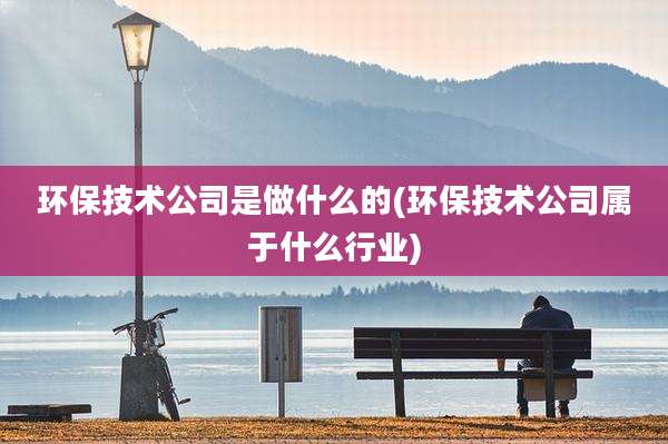 环保技术公司是做什么的(环保技术公司属于什么行业)