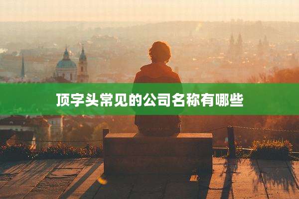 顶字头常见的公司名称有哪些