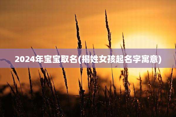 2024年宝宝取名(揭姓女孩起名字寓意)