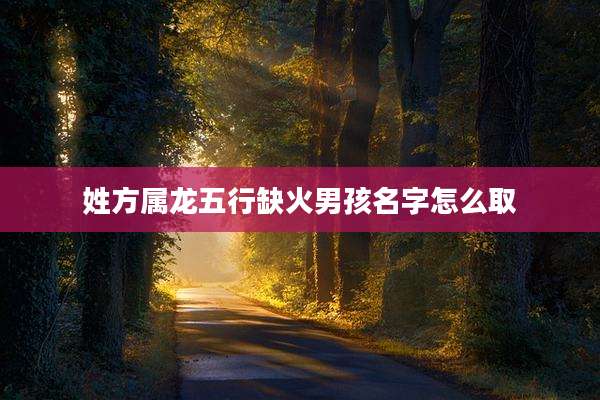 姓方属龙五行缺火男孩名字怎么取