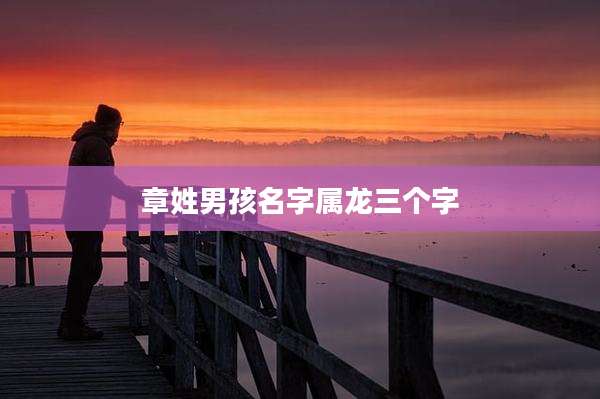 章姓男孩名字属龙三个字