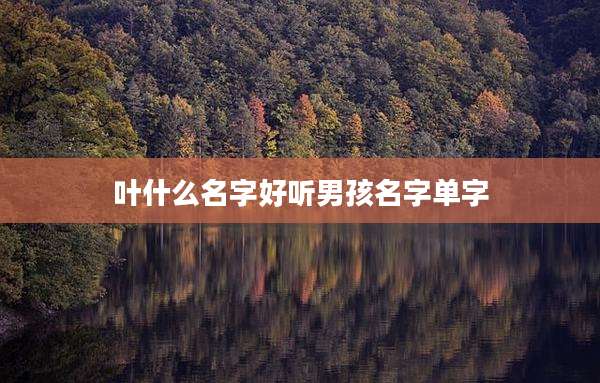 叶什么名字好听男孩名字单字