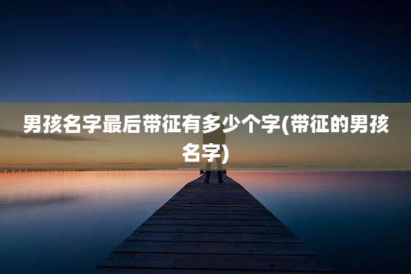 男孩名字最后带征有多少个字(带征的男孩名字)