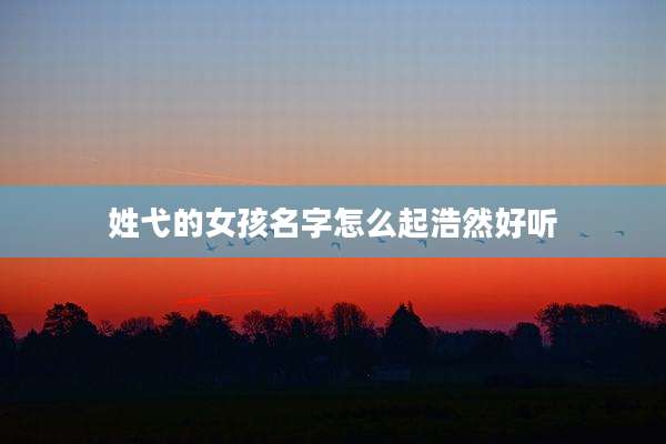 姓弋的女孩名字怎么起浩然好听