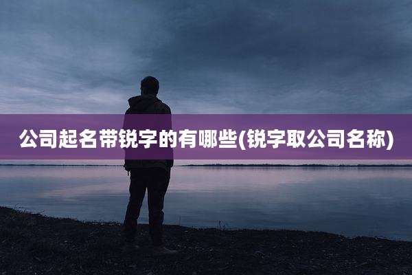 公司起名带锐字的有哪些(锐字取公司名称)