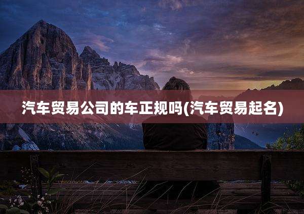 汽车贸易公司的车正规吗(汽车贸易起名)