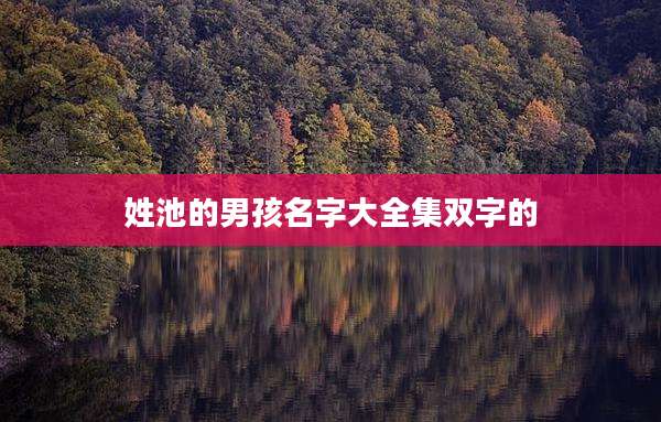姓池的男孩名字大全集双字的
