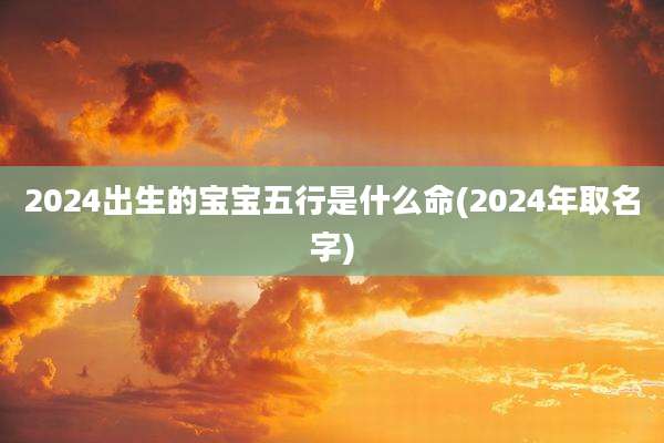 2024出生的宝宝五行是什么命(2024年取名字)