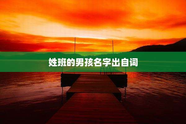 姓班的男孩名字出自词