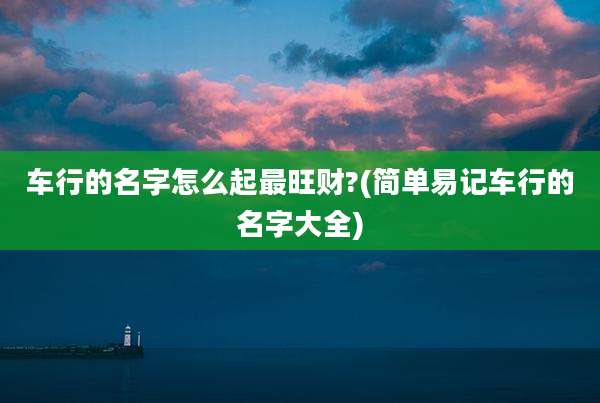 车行的名字怎么起最旺财?(简单易记车行的名字大全)