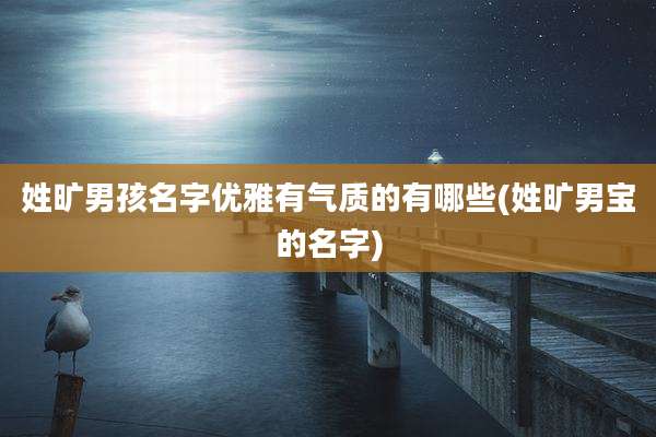 姓旷男孩名字优雅有气质的有哪些(姓旷男宝的名字)