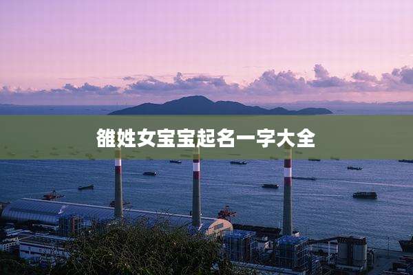 雒姓女宝宝起名一字大全