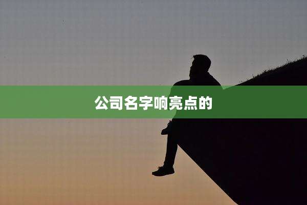 公司名字响亮点的