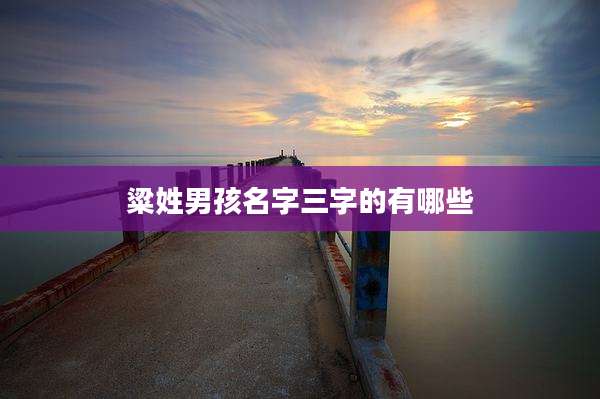 粱姓男孩名字三字的有哪些