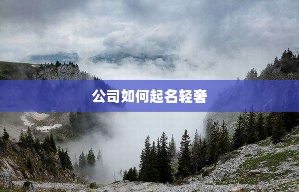 公司如何起名轻奢