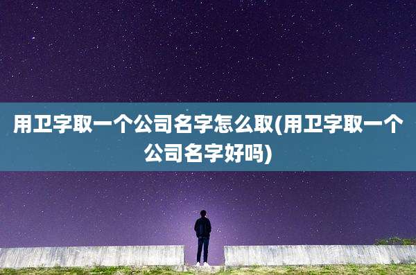 用卫字取一个公司名字怎么取(用卫字取一个公司名字好吗)